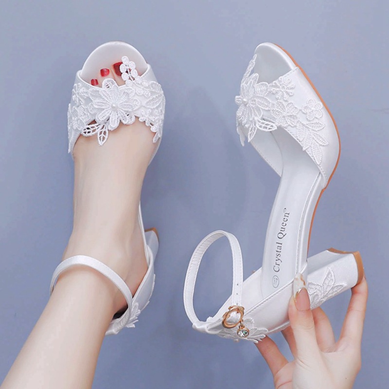 Summer Clothing Sale Women - Women White Silk High Heels Summer