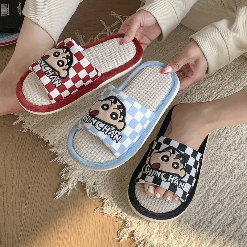Japan Summer Festival Clothing - Anime Crayon Shin-Chan Flax Slippers Kawaii