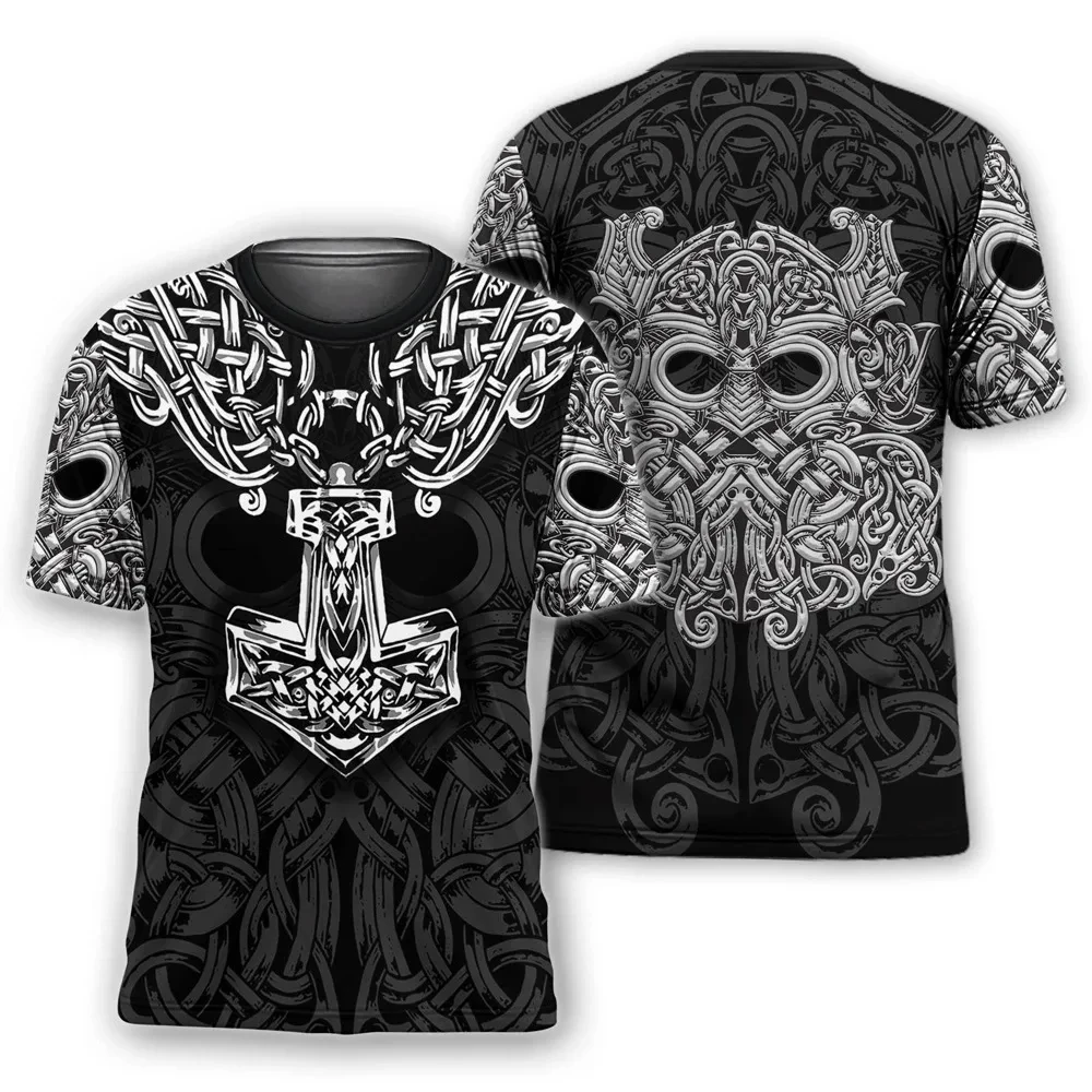 Summer Viking Clothing - Viking Myth Valhalla Totem T-shirts 3D