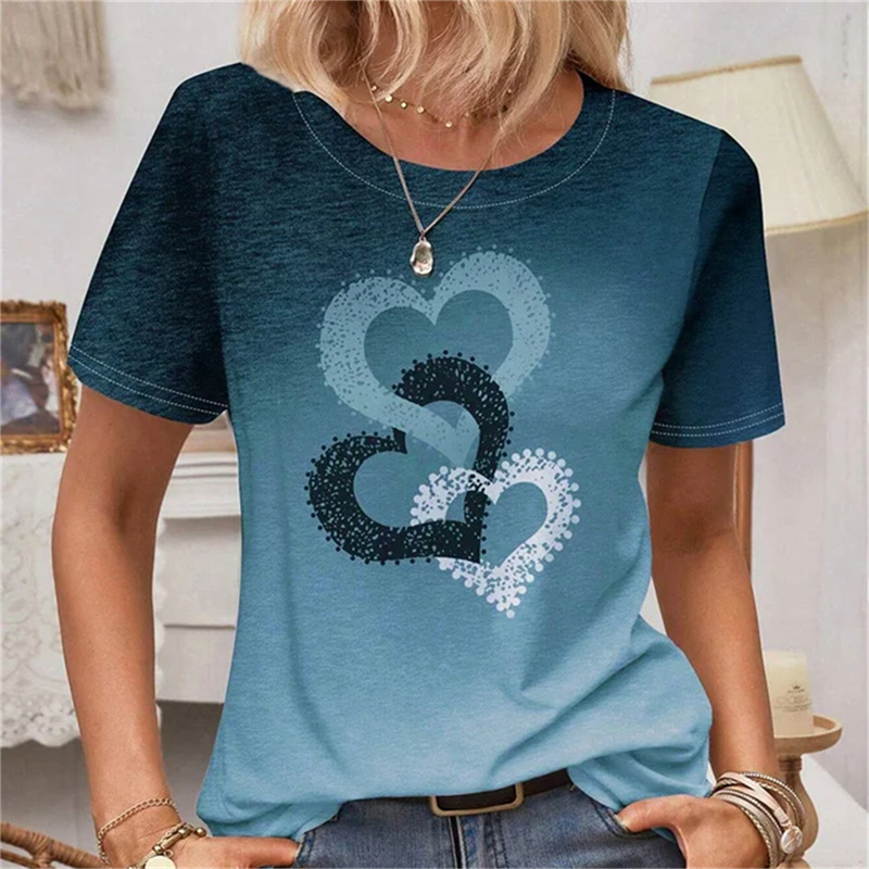 Summer Loving Clothing - Heart Love Colorful 3D Print T-Shirts