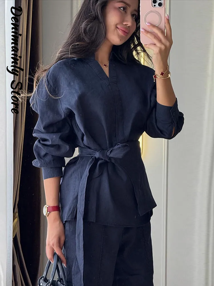 Summer Clothing Men Linen - Casual Women's Linen Pants Set 2