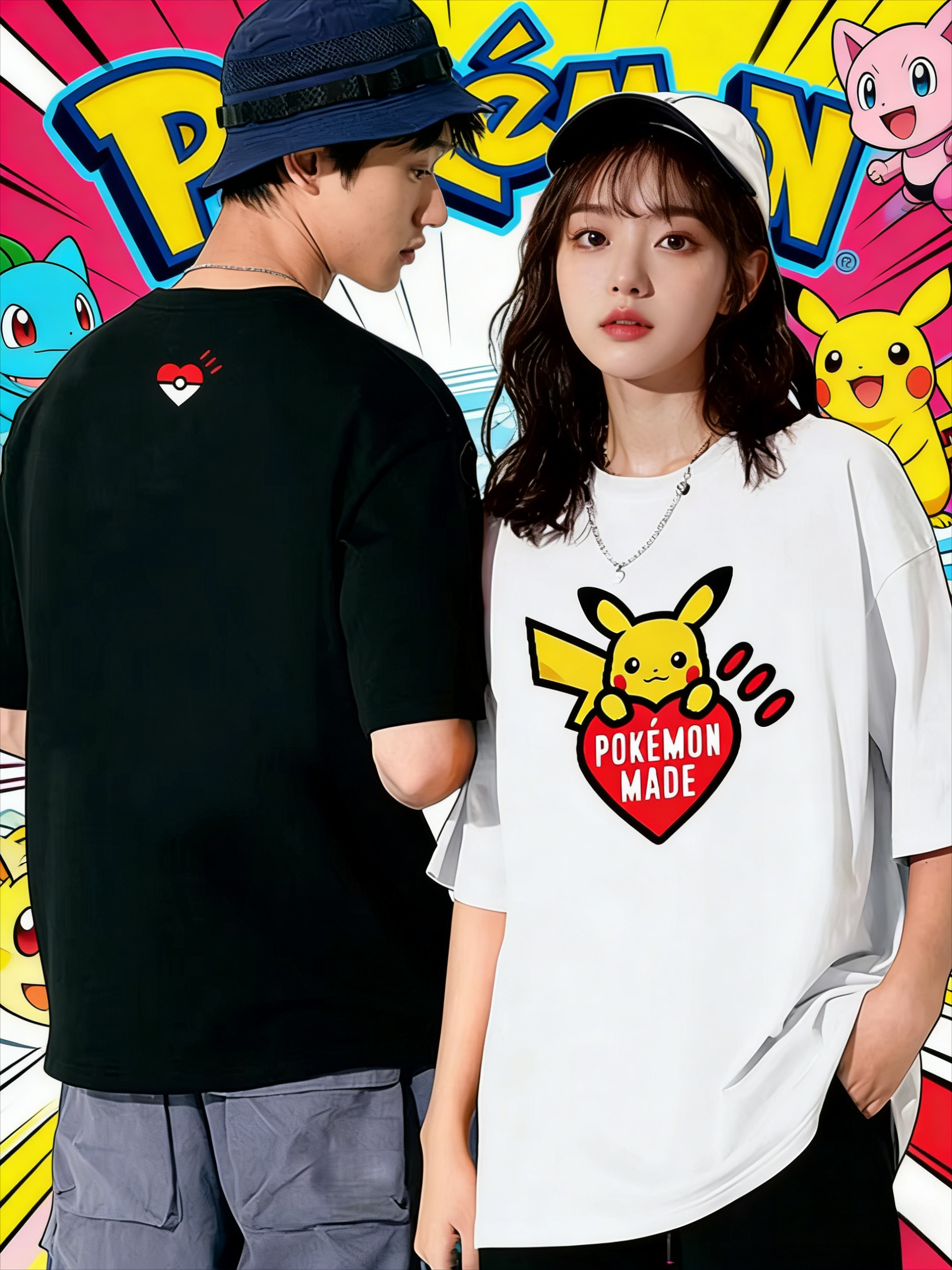 Summer Loving Clothing - 2026 Summer Pokemon Pikachu Love Print
