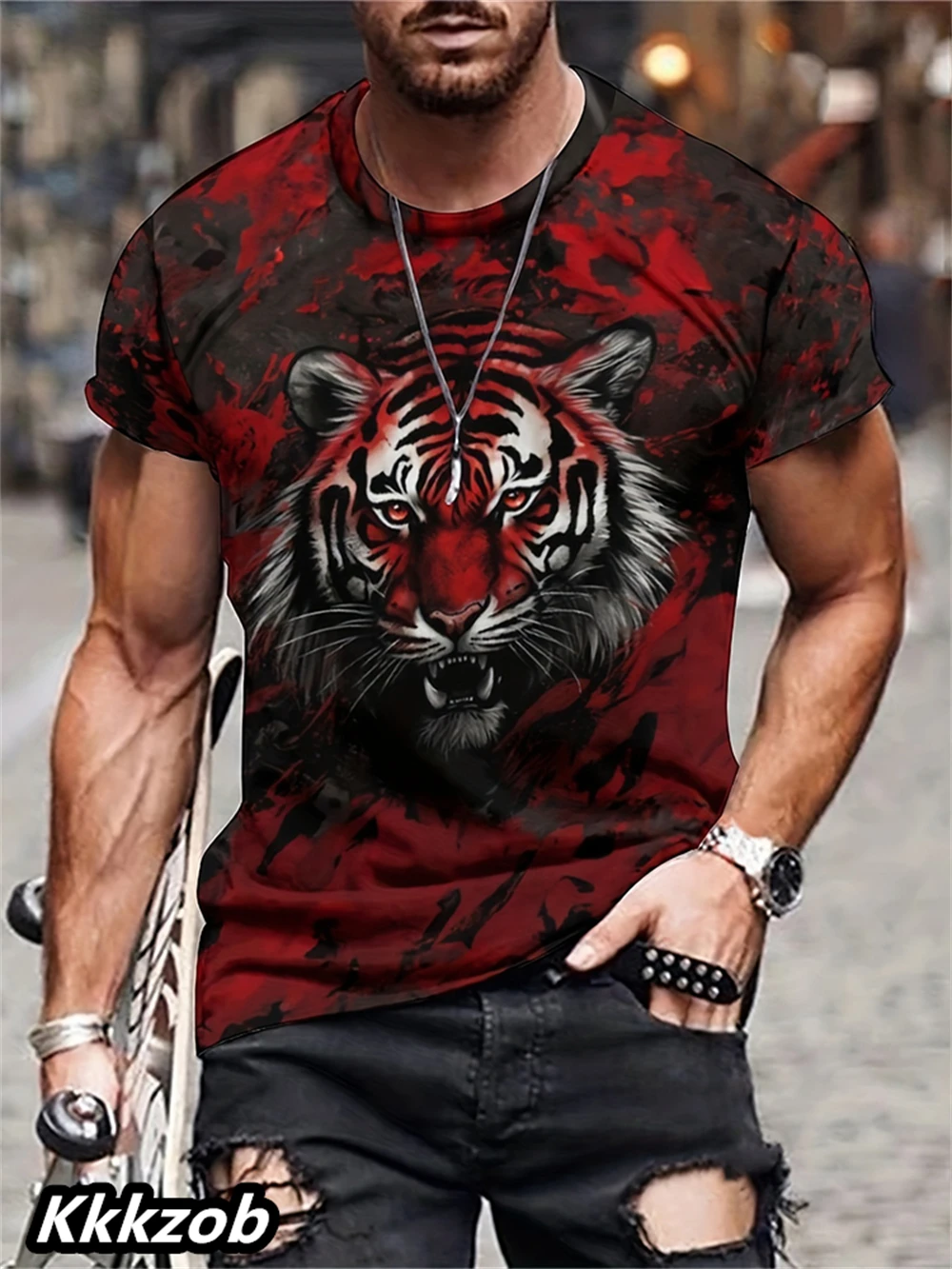 Men's Lion Print Short Sleeve  - Summer Clothing Essentials Men recensione e prezzo