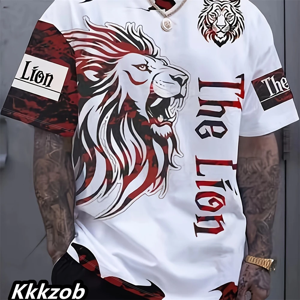 Men's Lion Print Short Sleeve  - Summer Clothing Essentials Men recensione e prezzo