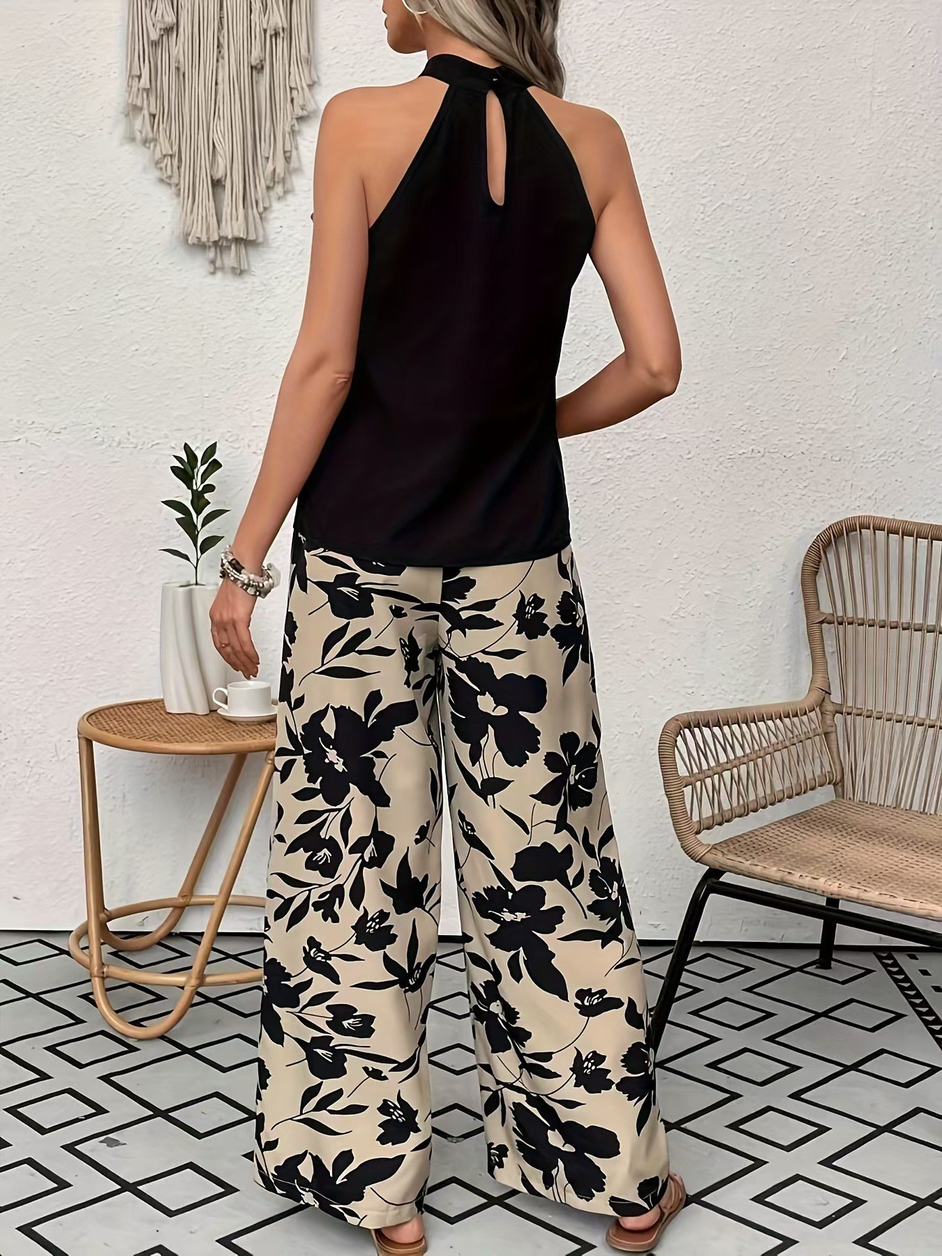 Women Big Floral Print Wide Le - Palazzo Pant Wide recensione e prezzo