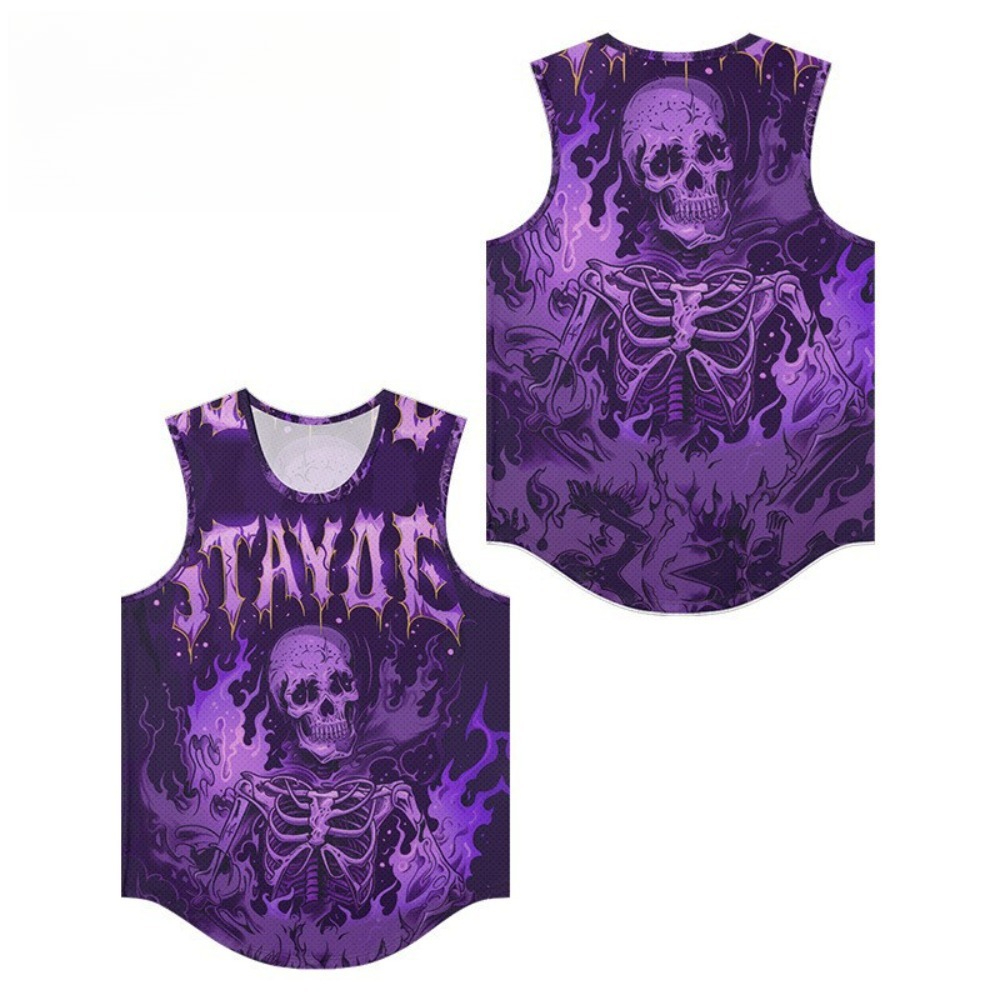 Skeleton Band Printed Men Vest - Summer Clothing Essentials Men recensione e prezzo