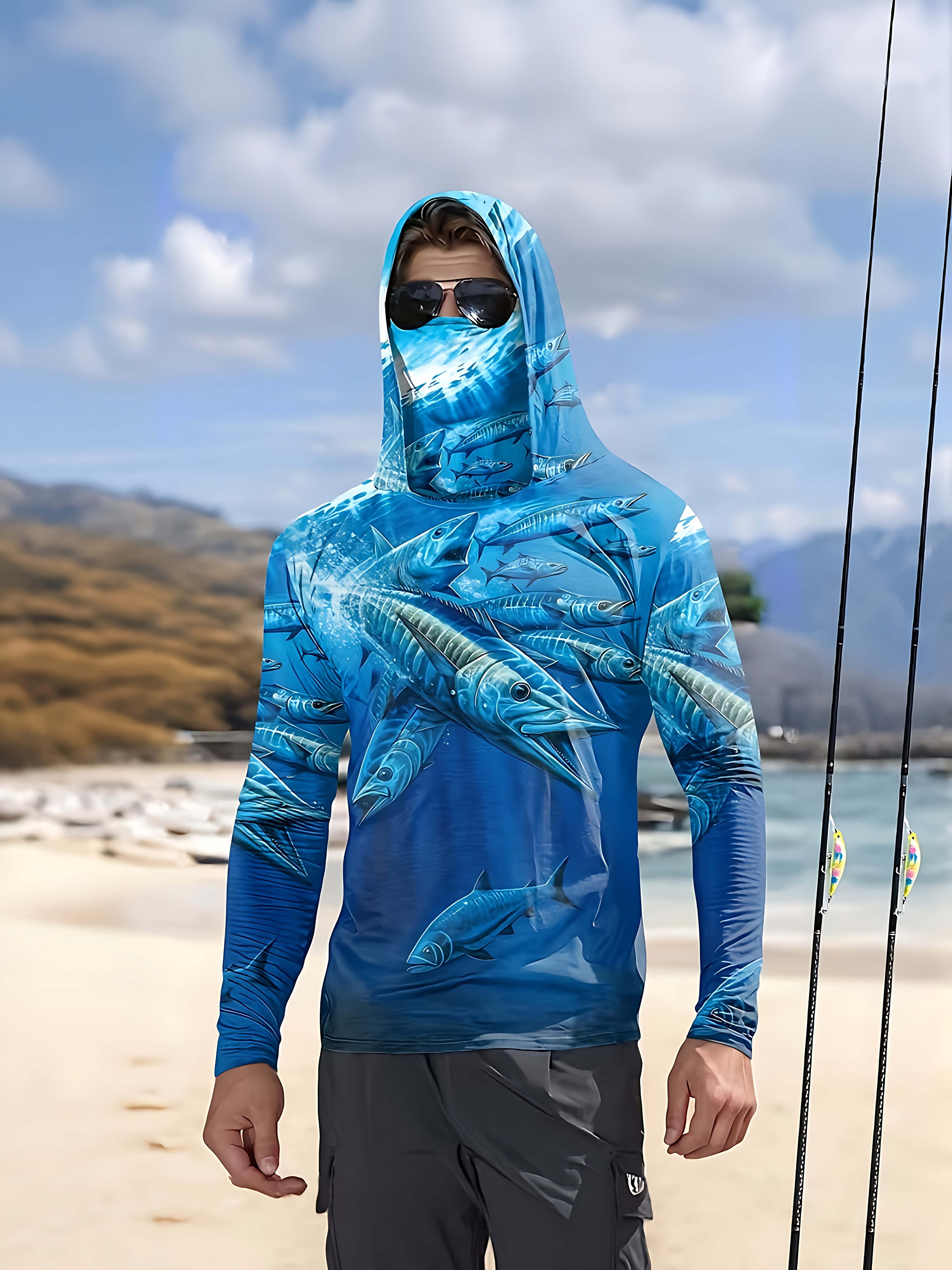 Fishing Shirt Hooded Men Fishi - Summer Outdoor Clothing recensione e prezzo