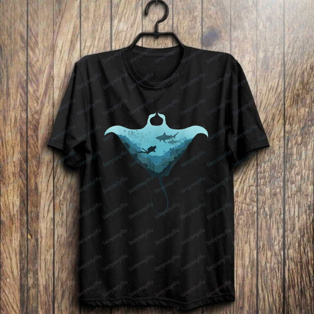 Manta Ray Scuba Cotton Tee Oce - Summer Rays Clothing recensione e prezzo