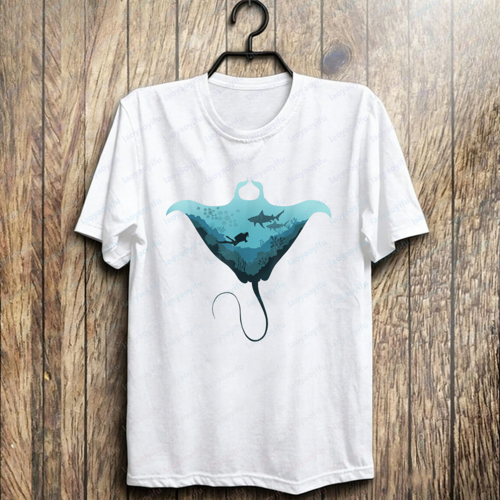 Manta Ray Scuba Cotton Tee Oce - Summer Rays Clothing recensione e prezzo