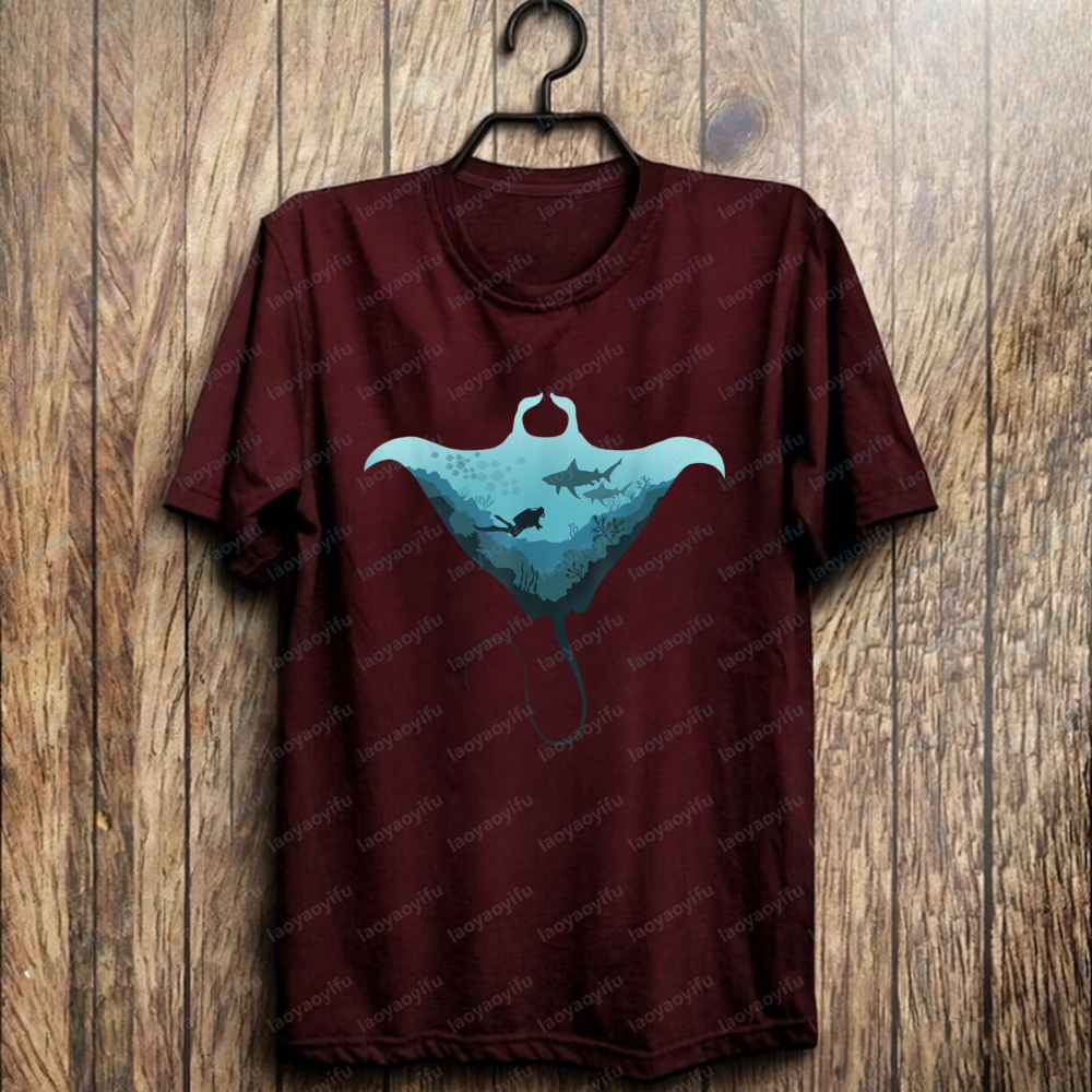 Manta Ray Scuba Cotton Tee Oce - Summer Rays Clothing recensione e prezzo