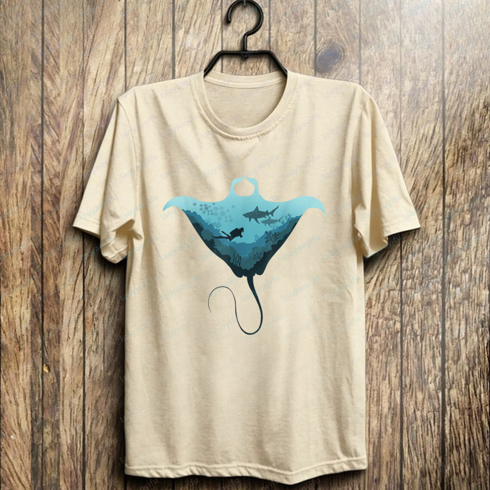 Manta Ray Scuba Cotton Tee Oce - Summer Rays Clothing recensione e prezzo
