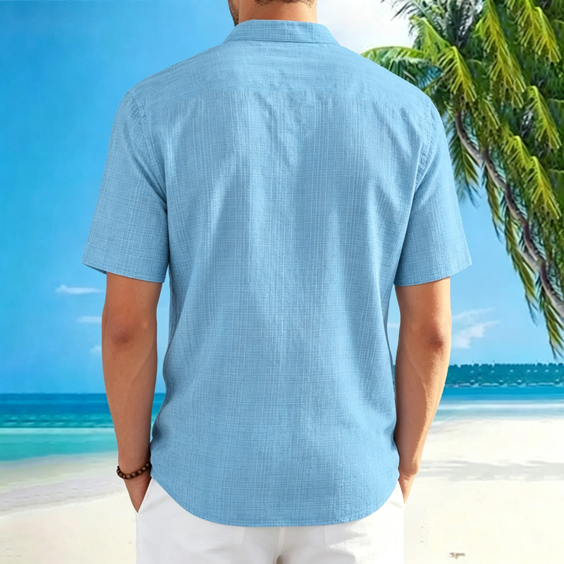 New men's standing collar shor - Summer Clothing Men Linen recensione e prezzo