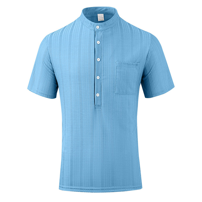 New men's standing collar shor - Summer Clothing Men Linen recensione e prezzo