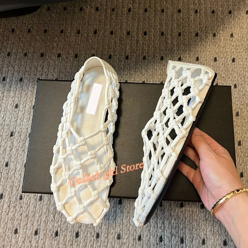 French Woven Mesh Hollow flat  - Summer Clothing Sale Women recensione e prezzo