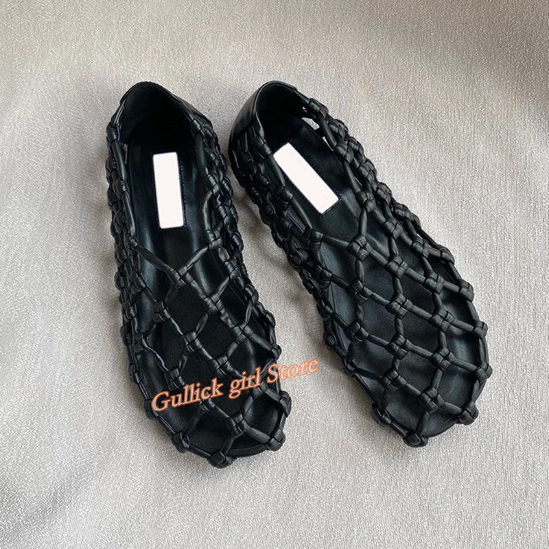 French Woven Mesh Hollow flat  - Summer Clothing Sale Women recensione e prezzo