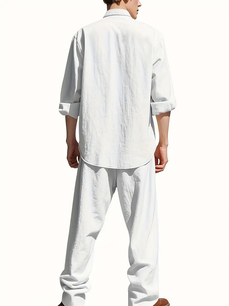Men's White Linen Suit Set Lon - Summer Outdoor Clothing recensione e prezzo