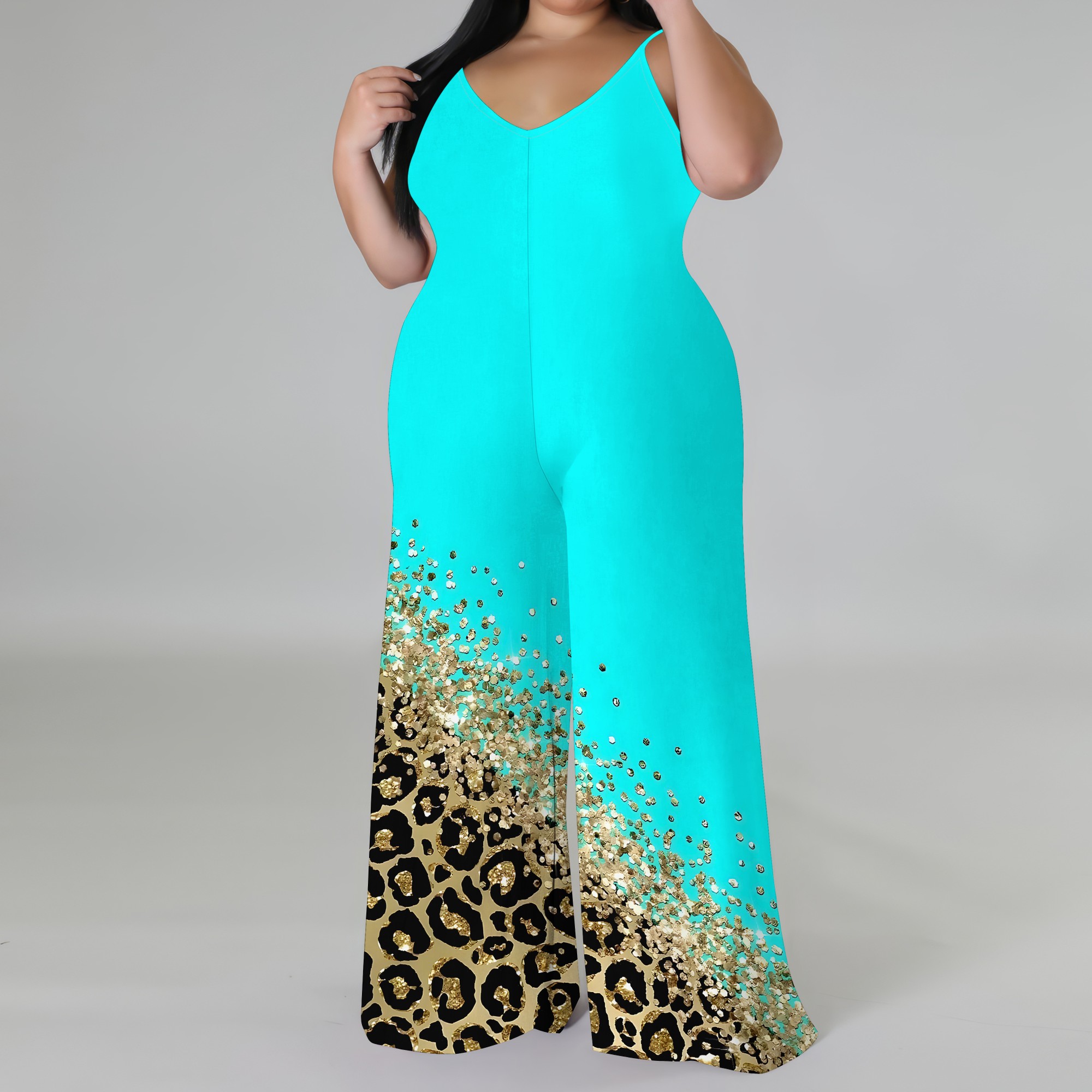 Plus Size Printed Jumpsuit - S - Palazzo Pant Wide recensione e prezzo