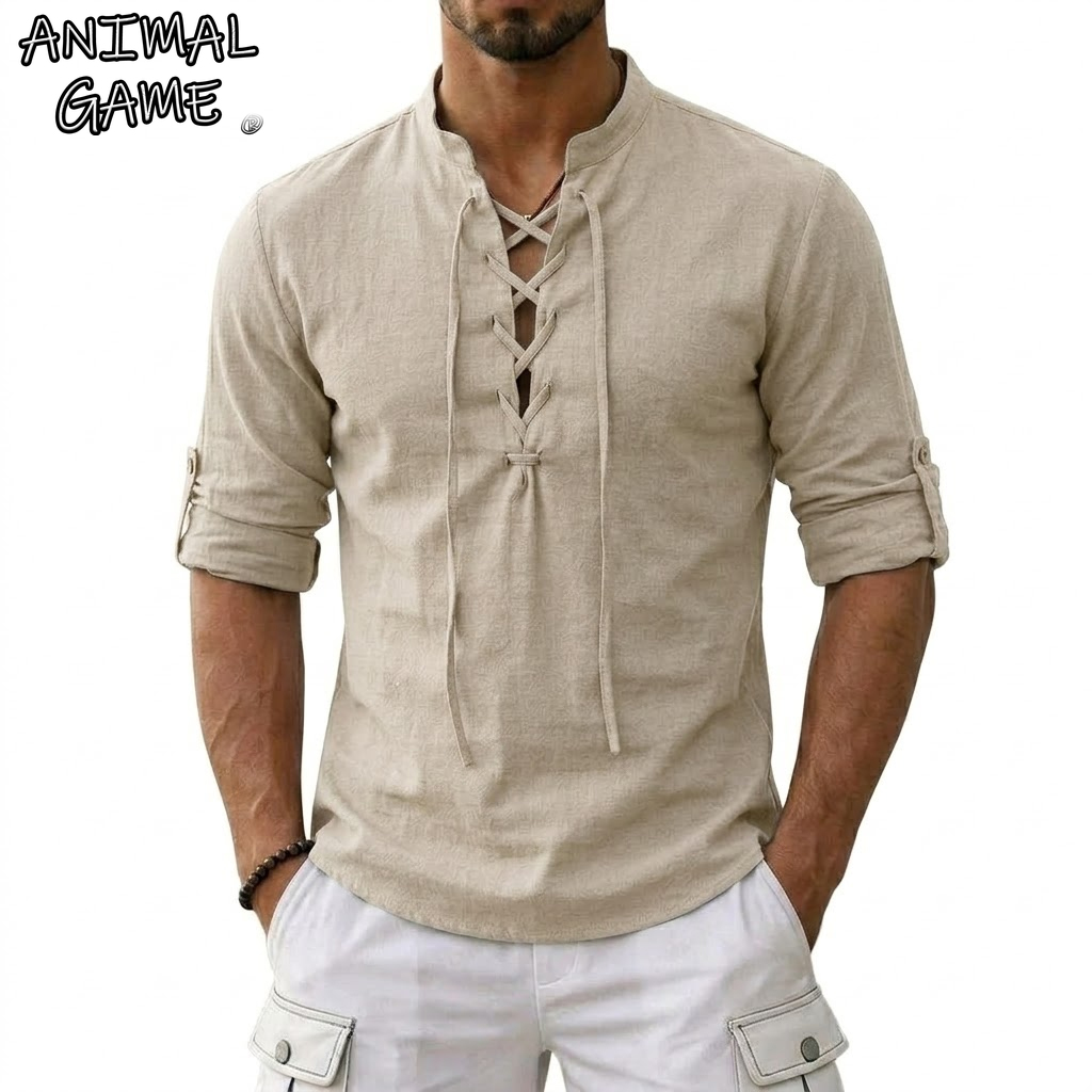 Men's Long Sleeved Linen T-Shi - Summer Viking Clothing recensione e prezzo