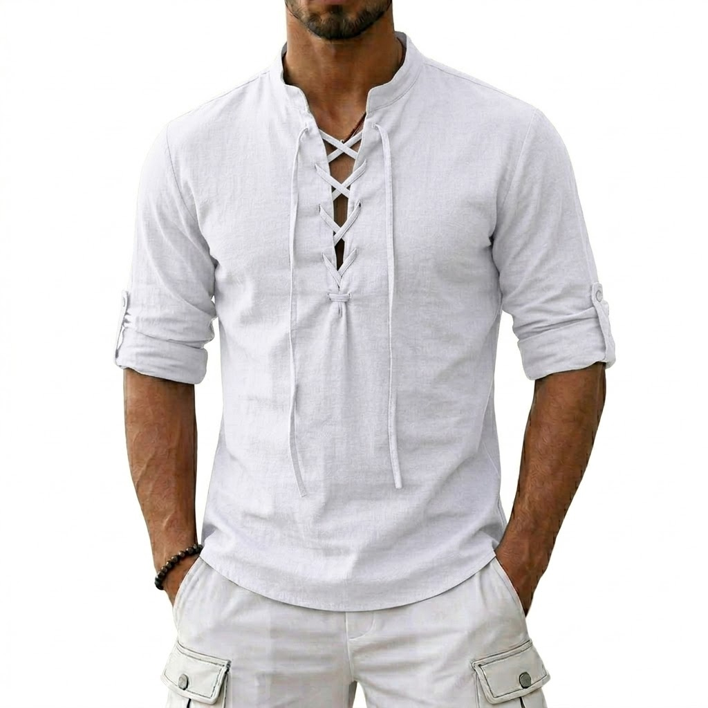 Men's Long Sleeved Linen T-Shi - Summer Viking Clothing recensione e prezzo