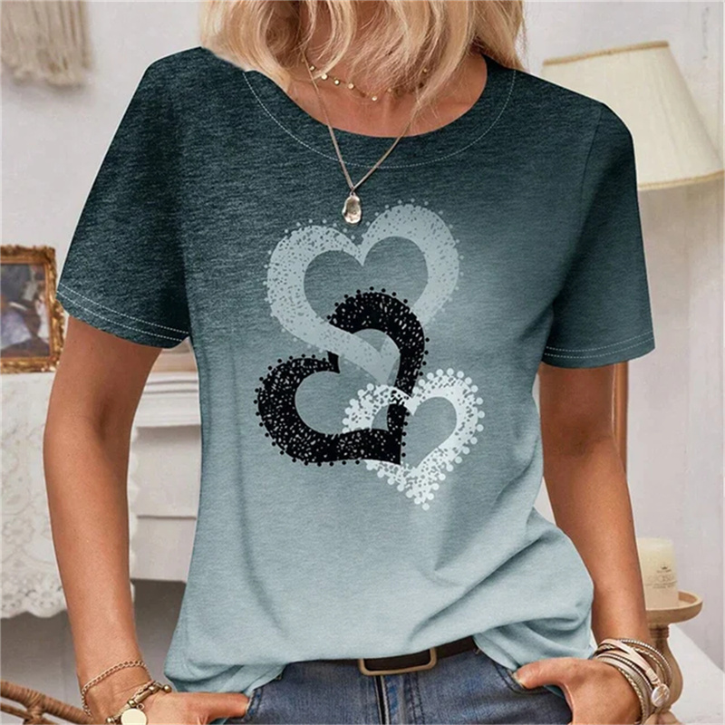 Heart Love Colorful 3D Print T - Summer Loving Clothing recensione e prezzo