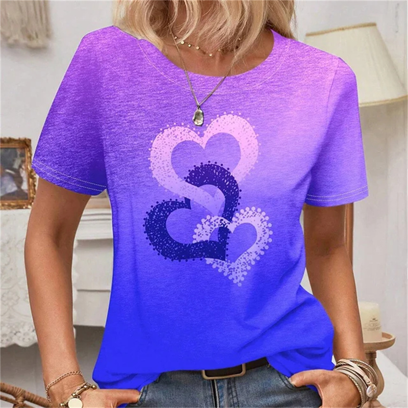 Heart Love Colorful 3D Print T - Summer Loving Clothing recensione e prezzo