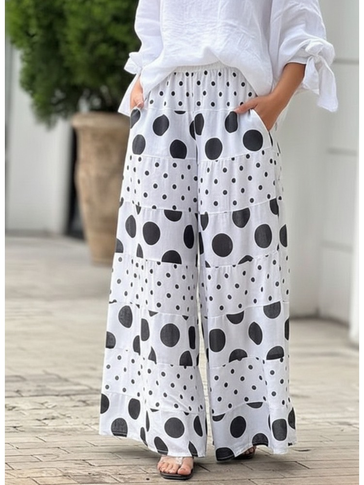 Women's Polka Dot Tiered Wide  - Palazzo Pant Wide recensione e prezzo