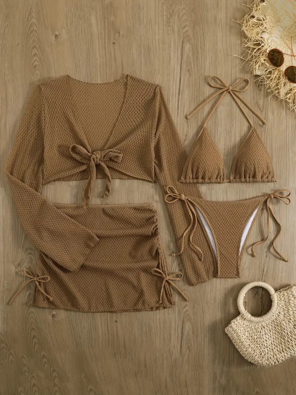 4 Piece Halter Bikinis Set 202 - Swim Cover Up Mesh recensione e prezzo