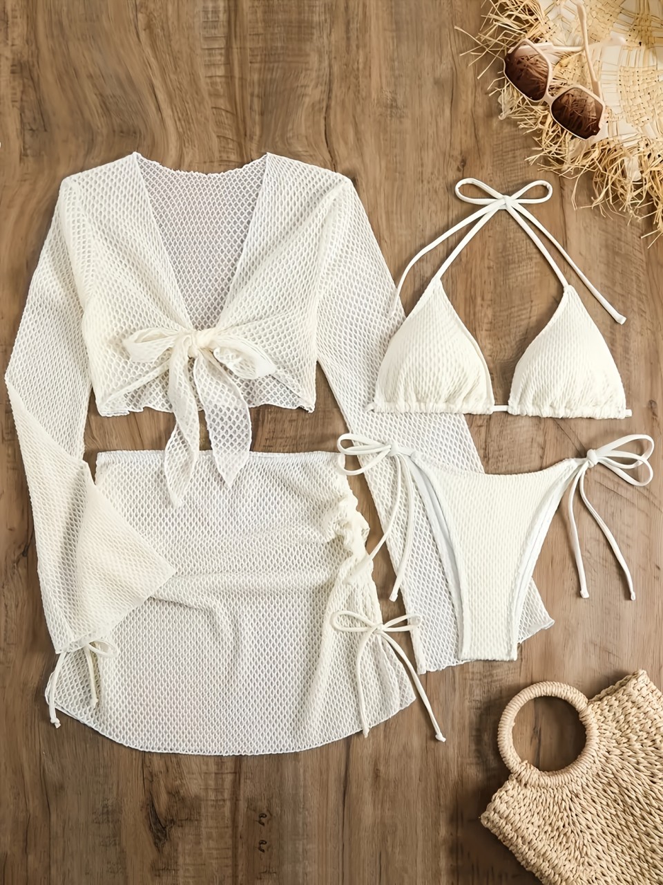 4 Piece Halter Bikinis Set 202 - Swim Cover Up Mesh recensione e prezzo