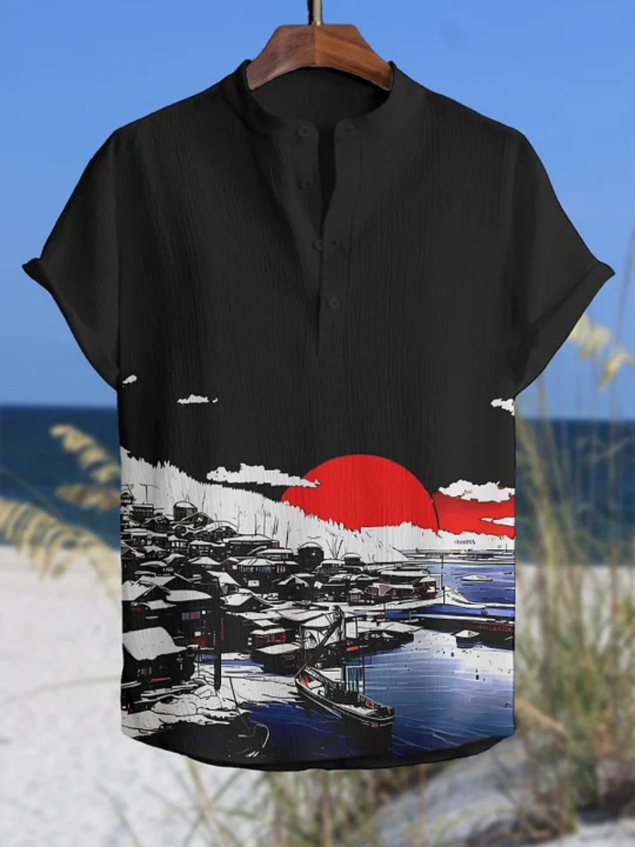 Men's polo shirt octopus print - Summer Clothing Men Linen recensione e prezzo