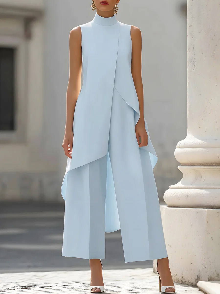 Sleeveless High Neck Asymmetri - Palazzo Pant Wide recensione e prezzo