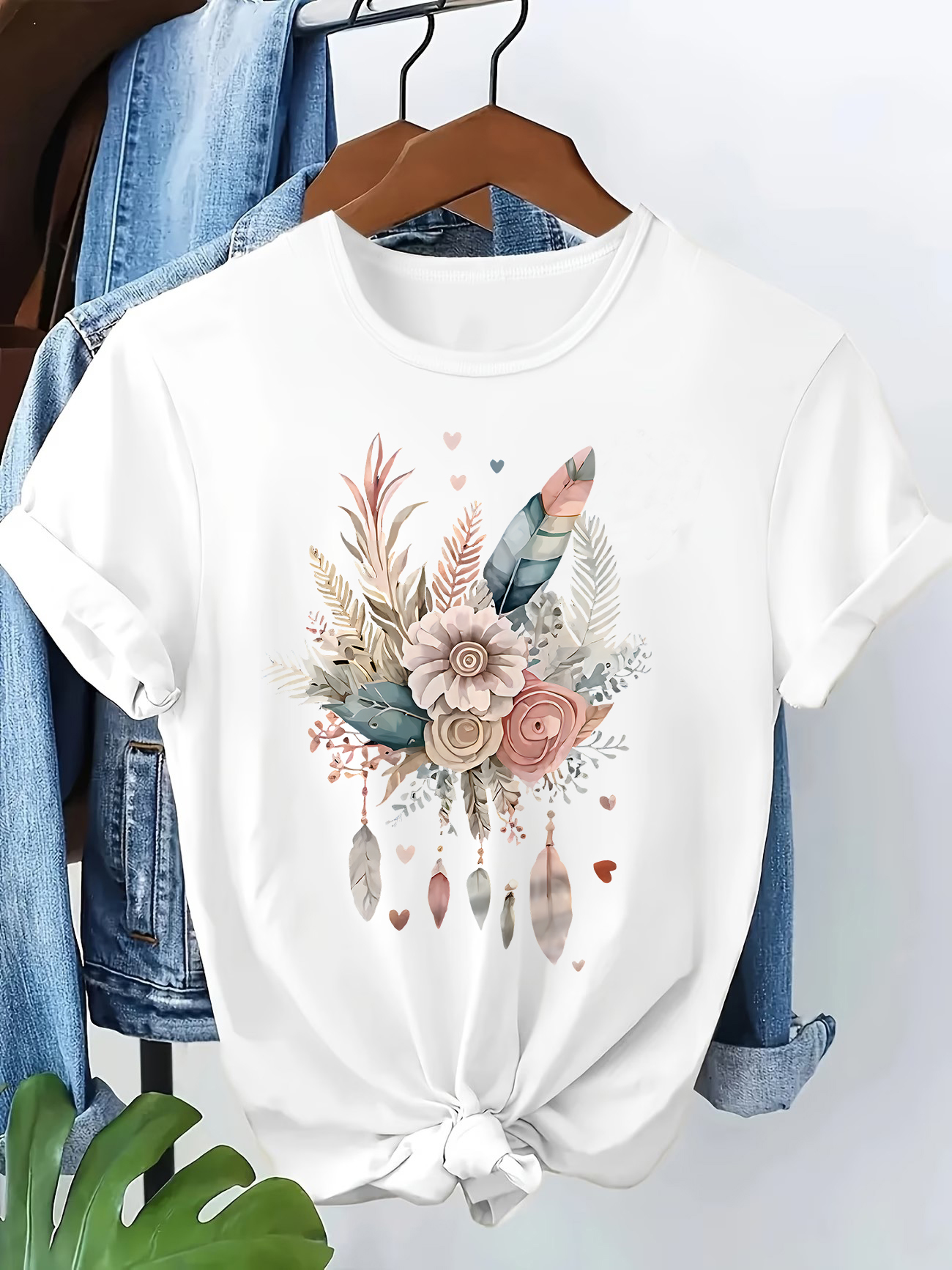 90s T Shirt Love Heart Feather - Summer Loving Clothing recensione e prezzo