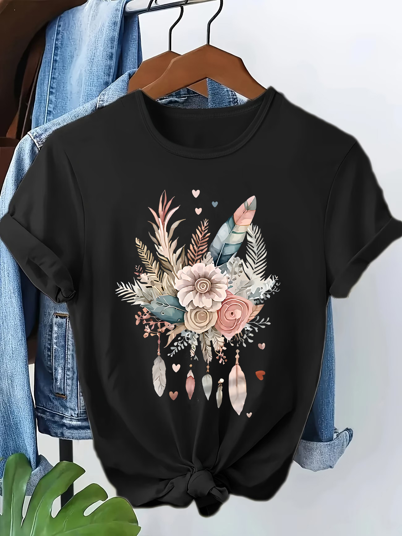 90s T Shirt Love Heart Feather - Summer Loving Clothing recensione e prezzo