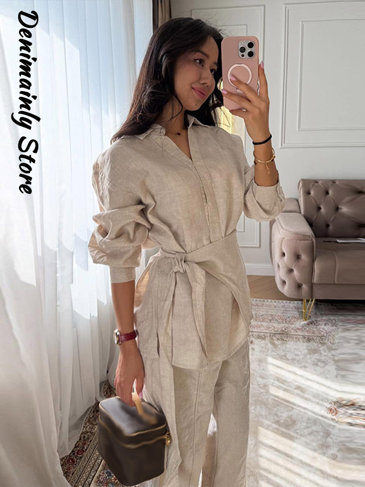 Casual Women's Linen Pants Set - Summer Clothing Men Linen recensione e prezzo