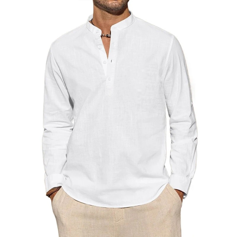 Men's Long Sleeve T-Shirts Cas - Summer Clothing Men Linen recensione e prezzo