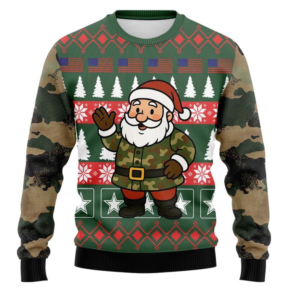 2026 Camo Santa Claus Graphic  - Summer Jumper Clothing recensione e prezzo