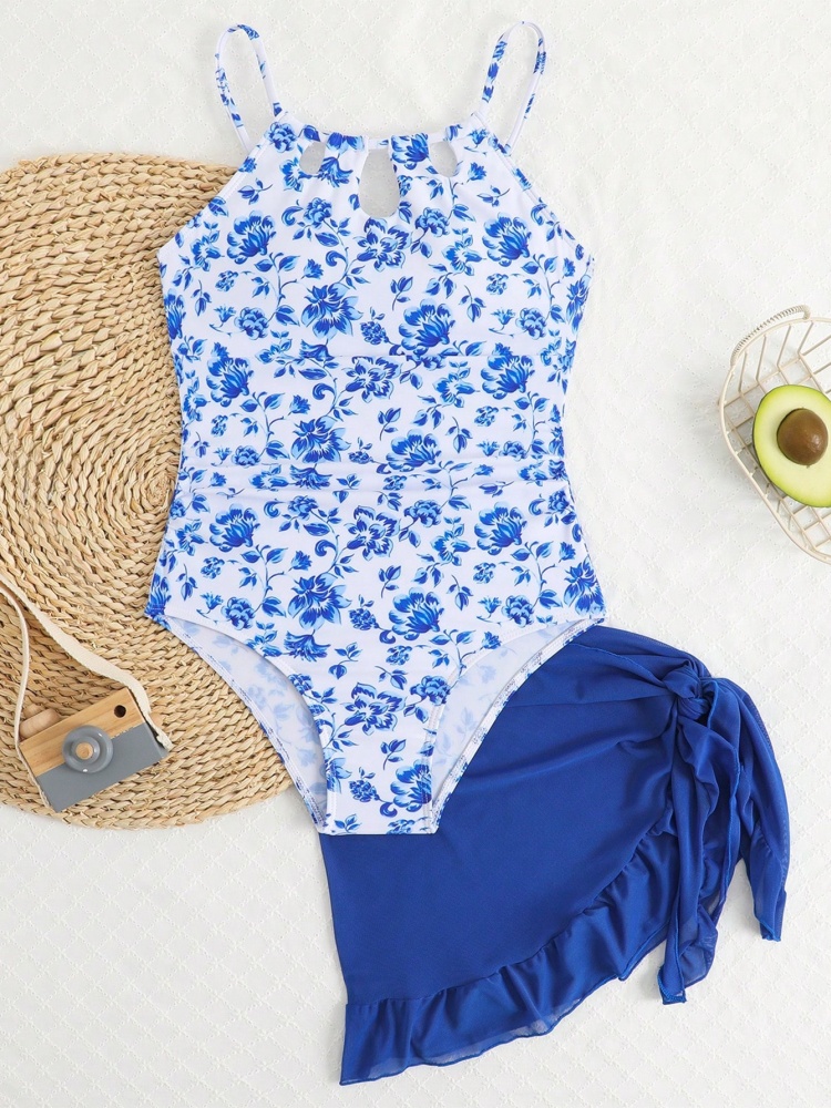 One Piece Girls Kids Swimsuit  - Swim Cover Up Mesh recensione e prezzo